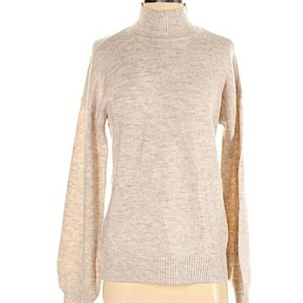 Heathered Mock Neck Marled Reunited Clothing Long Sleeve Knit Sweater (NWT)